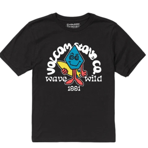 Volcom Boys Tee Shirt Size 14 Black - Picture 1 of 4